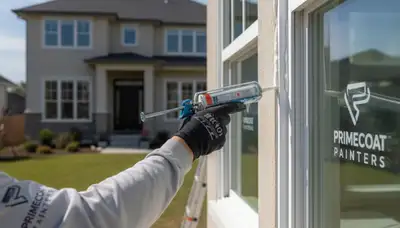 Professional caulking and sealing on coastal home exterior in La Jolla, CA for weatherproof protection