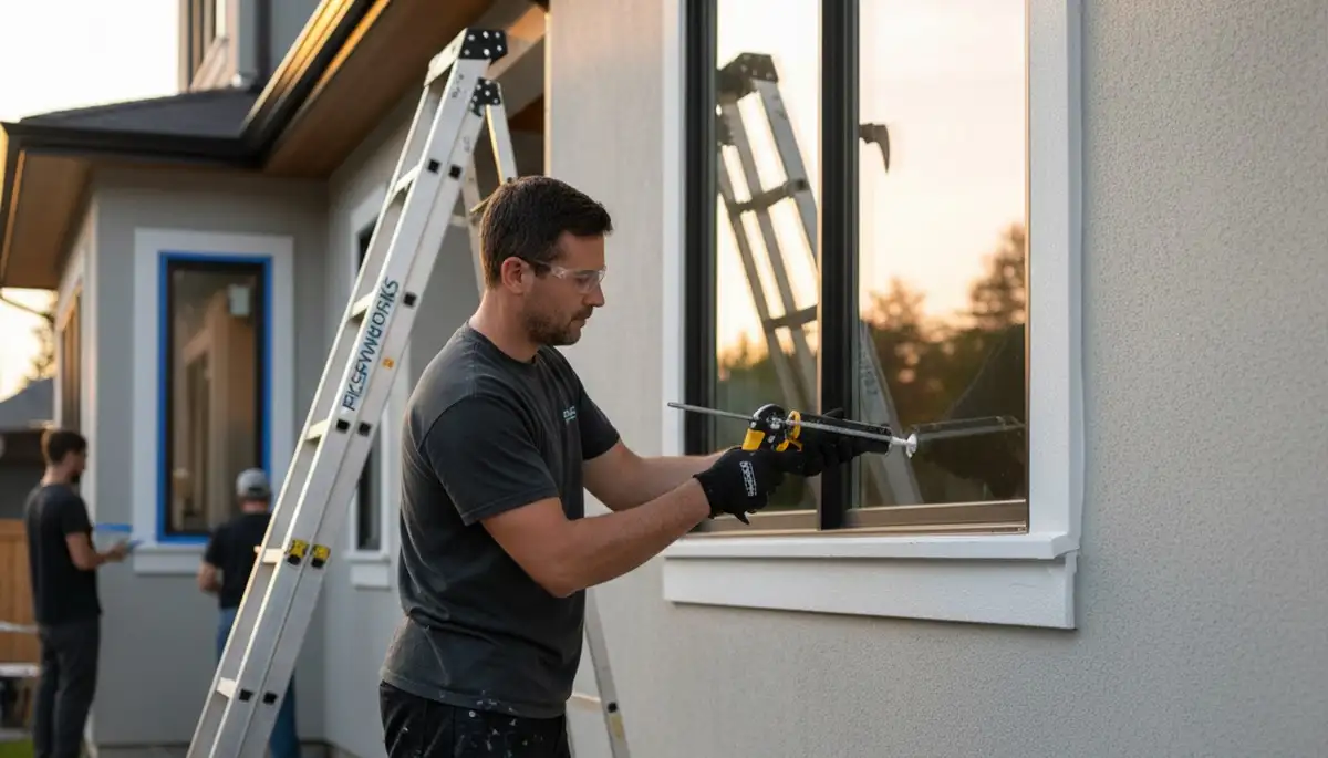Professional caulking and sealing on La Jolla, CA home exterior for coastal weatherproofing