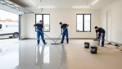Professional epoxy garage floor coating in La Jolla, CA with glossy, durable concrete finish