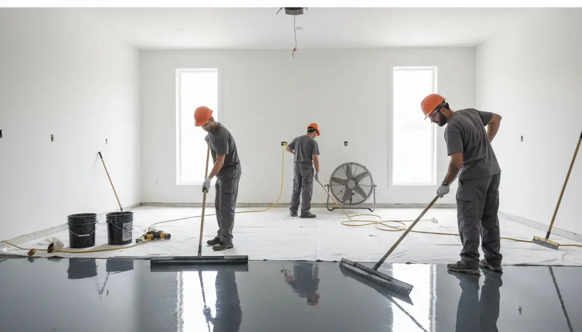 Epoxy garage floor coating in La Jolla CA with glossy, durable finish by local painting experts
