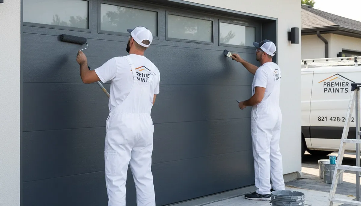 Professional garage door painting in La Jolla, CA enhancing coastal home curb appeal