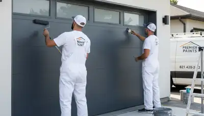 Professional garage door painting in La Jolla, CA enhancing coastal home curb appeal