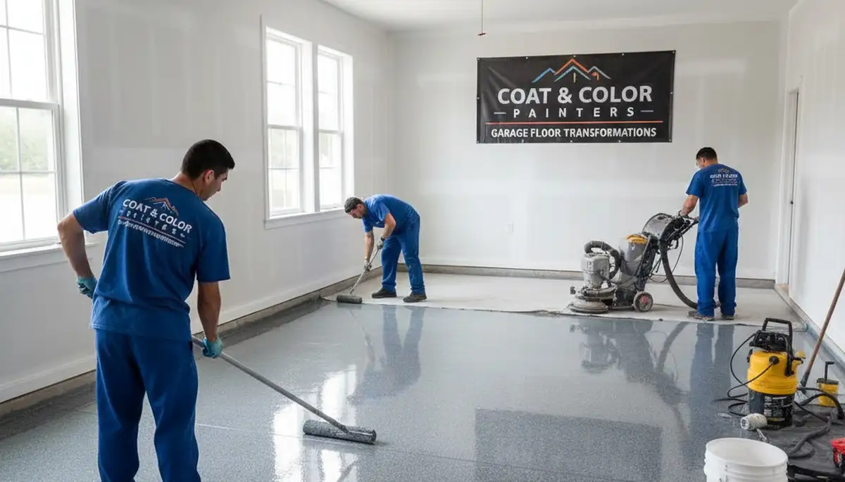 Epoxy garage floor coating in La Jolla, CA by professional house painters for durable, glossy finish
