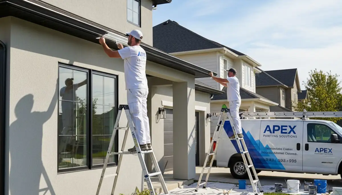 Professional gutter painting on coastal home in La Jolla, CA enhancing protection and curb appeal