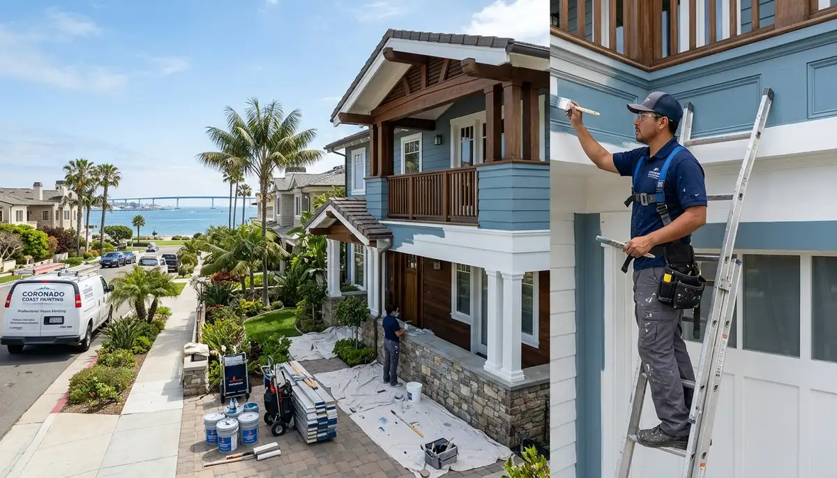 Professional house painters delivering exterior home painting in La Jolla, CA