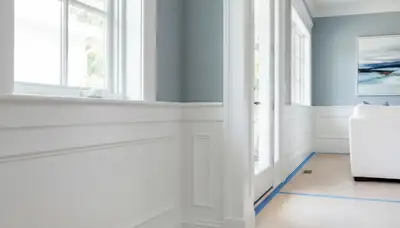 Professional interior trim painting with crisp lines highlighting La Jolla, CA coastal home details