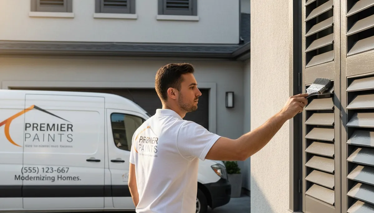 Professional shutter painting for coastal homes in La Jolla, CA with durable, sun-resistant finishes