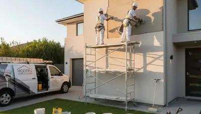 Professional stucco repair on coastal home exterior in La Jolla, CA by expert painting contractors