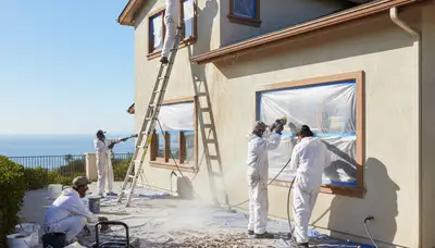Professional surface preparation for exterior house painting in La Jolla, CA ensuring lasting finish