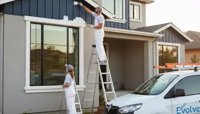 Professional trim and fascia painting on coastal home in La Jolla, CA by expert house painters