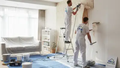 Professional wallpaper removal and wall preparation by painters in La Jolla, CA coastal home