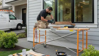Professional wood rot repair on coastal home exterior in La Jolla, CA by expert house painters